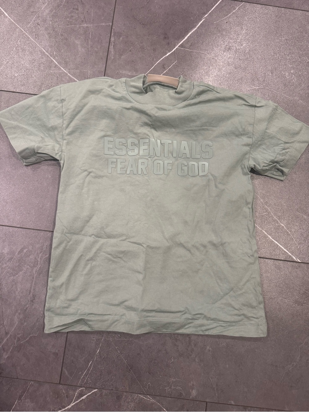 Fear of God Sage Green ESSENTIALS Short Sleeve Tee